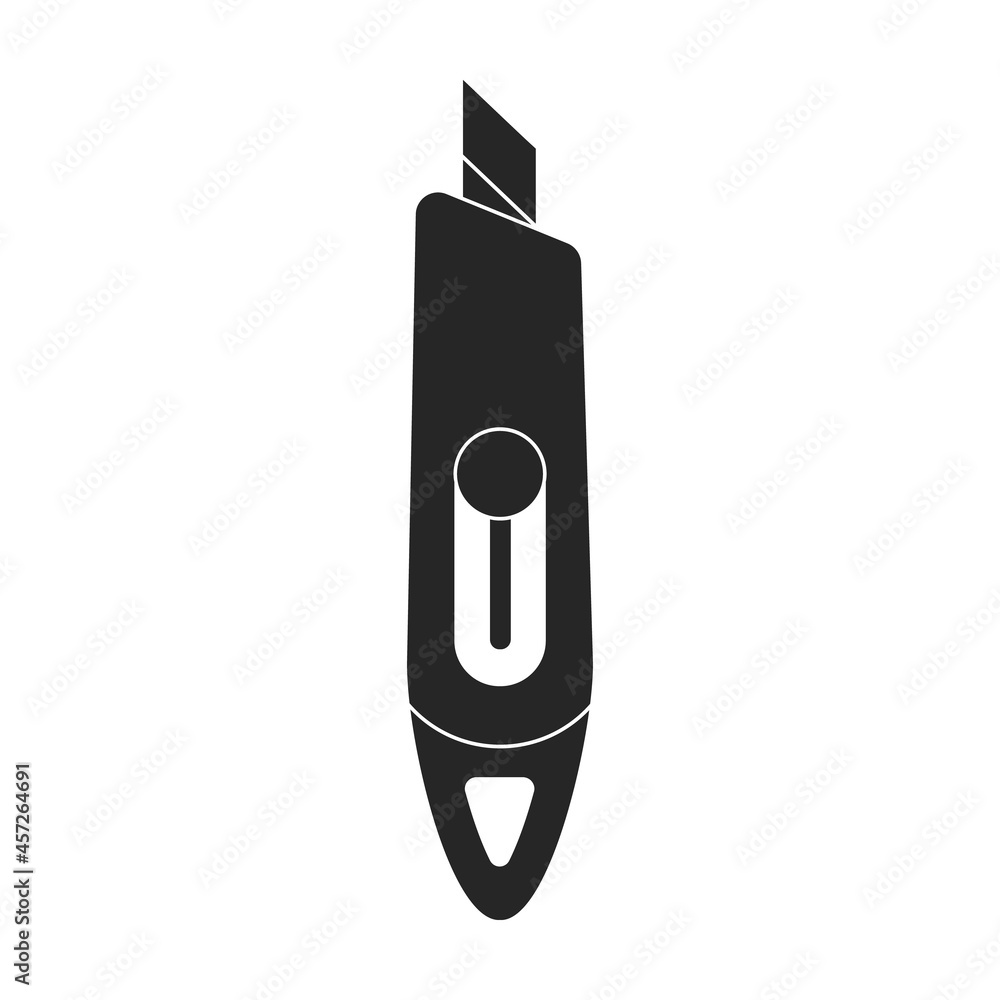 Stationery knife vector icon.Black vector icon isolated on white background stationery knife. Stationery knife vector icon.Black vector icon isolated on white background stationery knife.