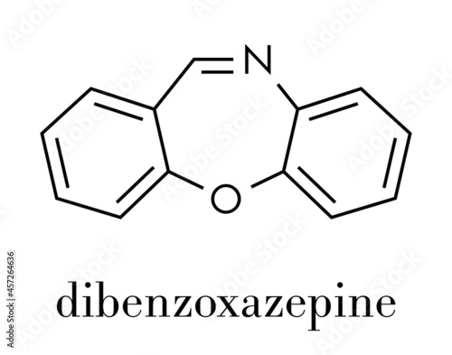 Dibenzoxazepine (CR) tear gas molecule. Skeletal formula.