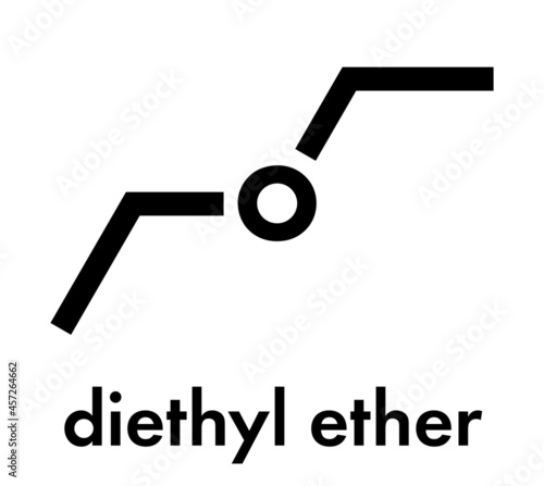 Diethyl ether solvent molecule. Skeletal formula.