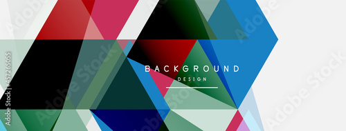 Color triangles composition, geometric abstract background. Techno or business concept, pattern for wallpaper, banner, background, landing page