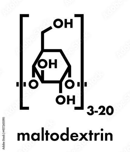 Maltodextrin food additive molecule. Skeletal formula.