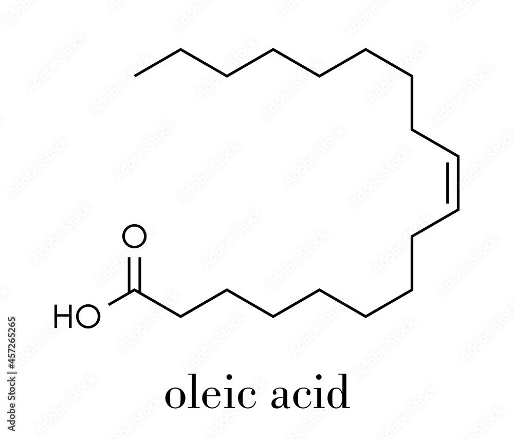 Oleic acid (omega9, cis) fatty acid. Common in animal fats and