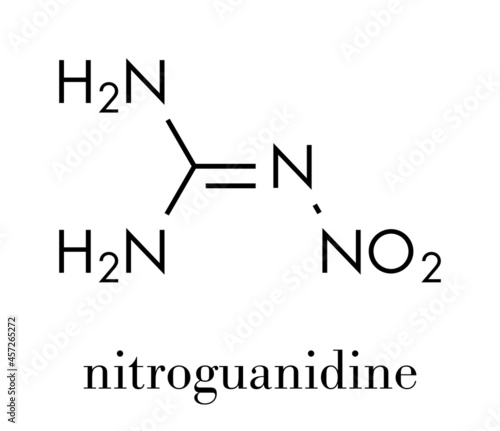 Nitroguanidine explosive molecule. Skeletal formula.