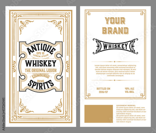 Whiskey label with old frames