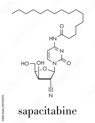 Sapacitabine cancer drug molecule (nucleoside analog). Skeletal formula.