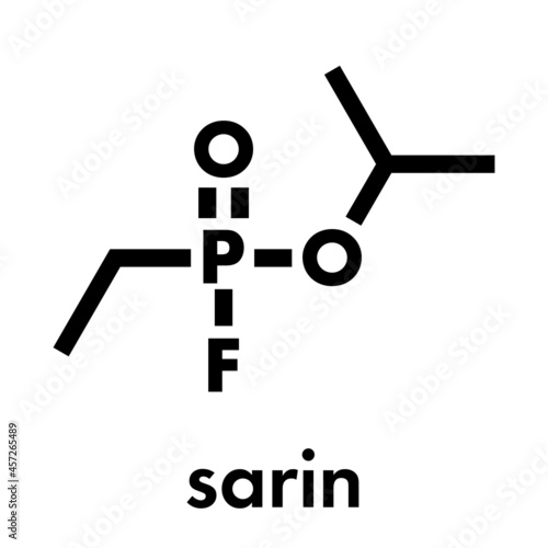 Sarin nerve agent molecule (chemical weapon). Skeletal formula.