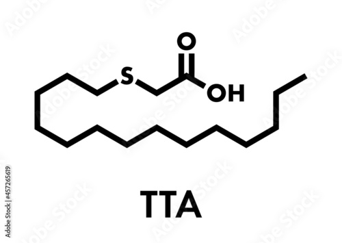 Tetradecylthioacetic acid molecule. Skeletal formula.