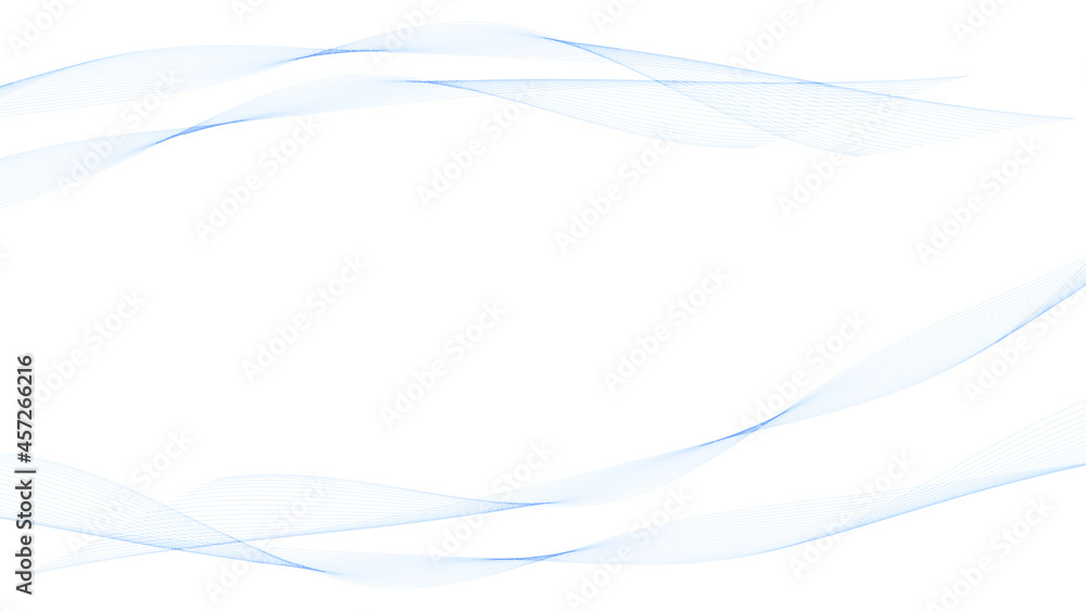 背景素材 澄んだそよ風の様な癒される青い滑らかな曲線のフレームデザイン ベクター
 Backgrounds. Soothing blue smooth curved frame design like a clear breeze. Vector - obrazy, fototapety, plakaty 