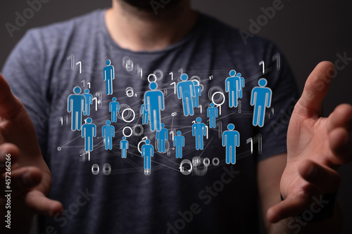 Fototapeta Naklejka Na Ścianę i Meble -  people network structure HR - Human resources management and recruitment