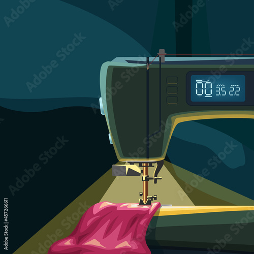 sewing machine with light on dark back