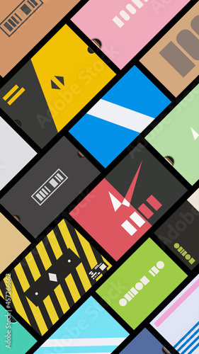 sneakers boxes view from top flat design