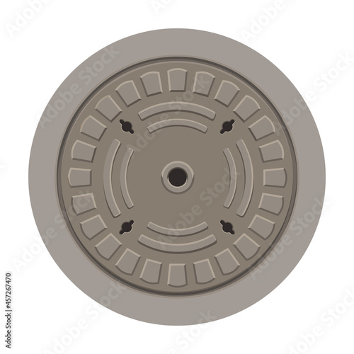 Manhole sewer vector cartoon icon. Vector illustration hatch street on white background. Isolated cartoon illustration icon of manhole sewer .