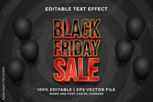 Editable text effect - Black Friday Sale template style premium vector