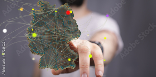 Hologram Of Germany. Map of...