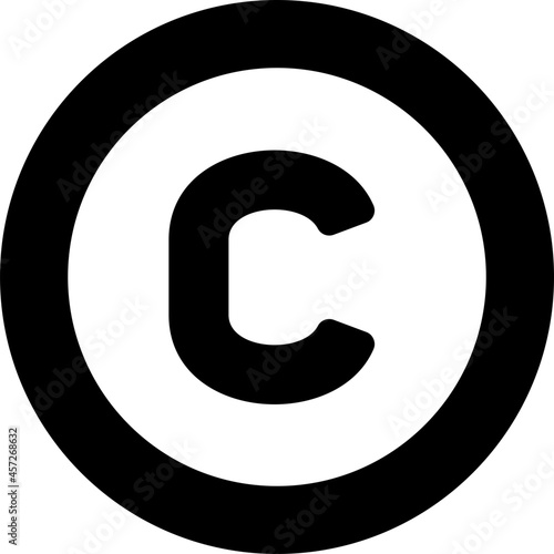 copyright icon on white background