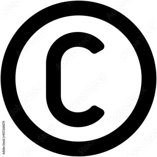 copyright icon on white background