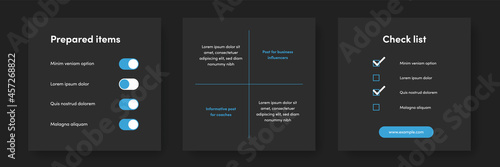 Clean and editable social media templates for business, white and blue corporate posts for instagram and facebook, minimal influencer and entrepreneur layouts for company report