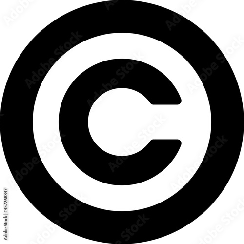 copyright icon on white background