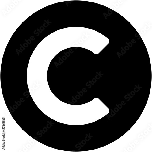 copyright icon on white background