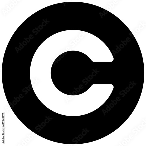 copyright icon on white background