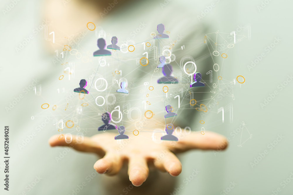 Neural network concept. Connected cells with links. Neural network concept. Connected cells with links.
