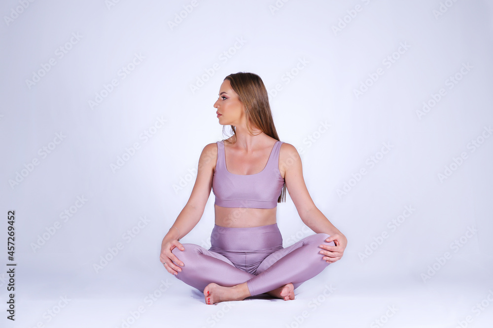 Beautiful pregnant woman practicing yoga Beautiful pregnant woman practicing yoga