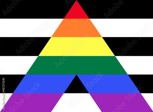 LGBTQ + Straight Ally Flag for the rights of pride and sexuality Vector