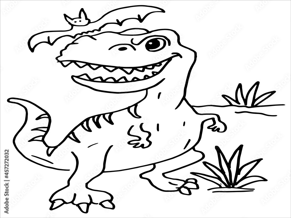 Obraz premium DINOSAUR COLORING PAGE,ANIMAL T SHIRT DESIGN,DINOSAUR HALLOWEEN COLORING PAGE,NATURAL PICTURE COLORING PAGE,