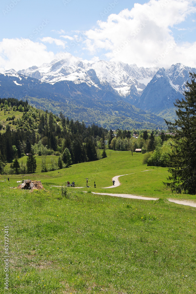 Valley in Garmisch-Partenkirchen, Bavarian Alps, Germany
