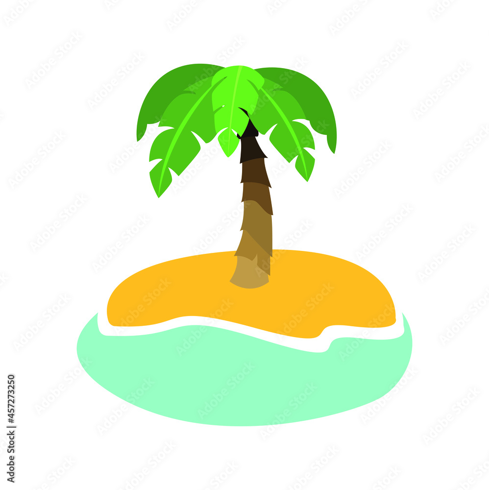 Palm tree paradise island emoji vector Stock Vector Adobe Stock