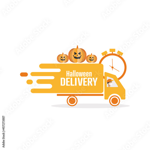 Halloween delivery icon.