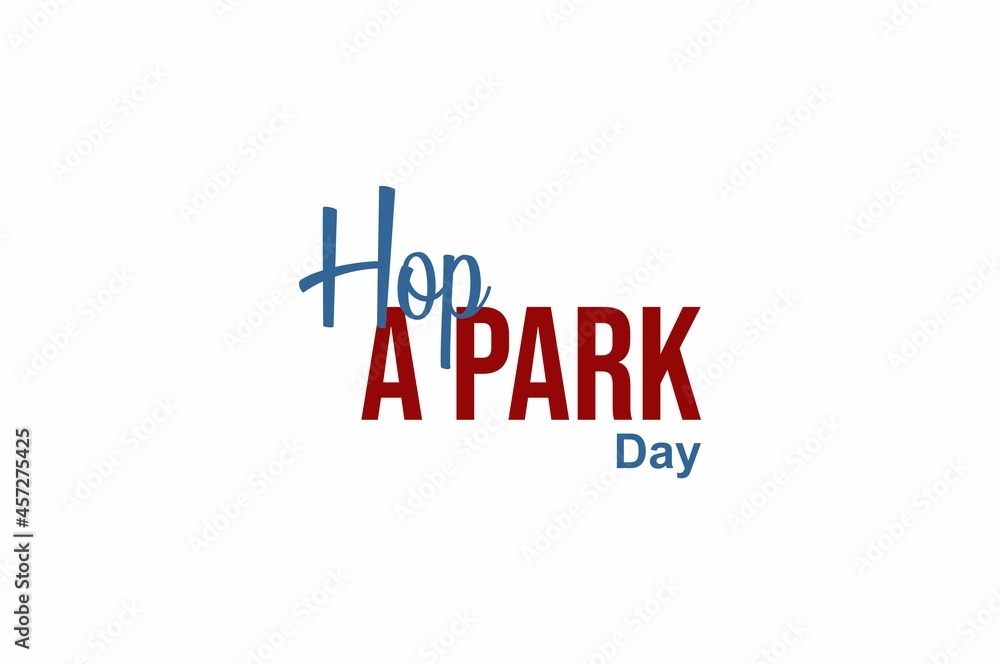 Hop a Park Day. Holiday concept. Template for background, banner, card, poster with text inscription. Vector EPS10 illustration