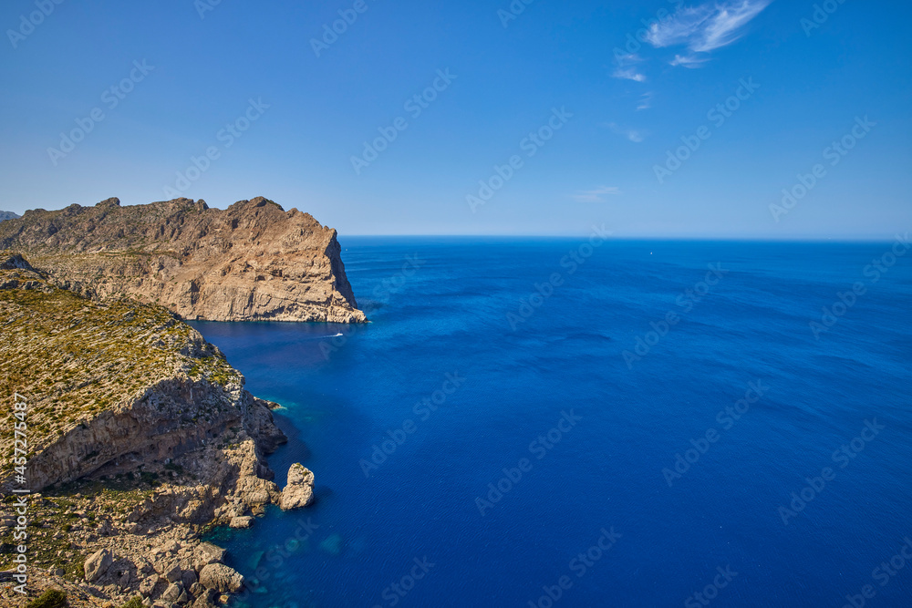 Beautiful landscape with a sea shore on the island of Palma De Mallorca.