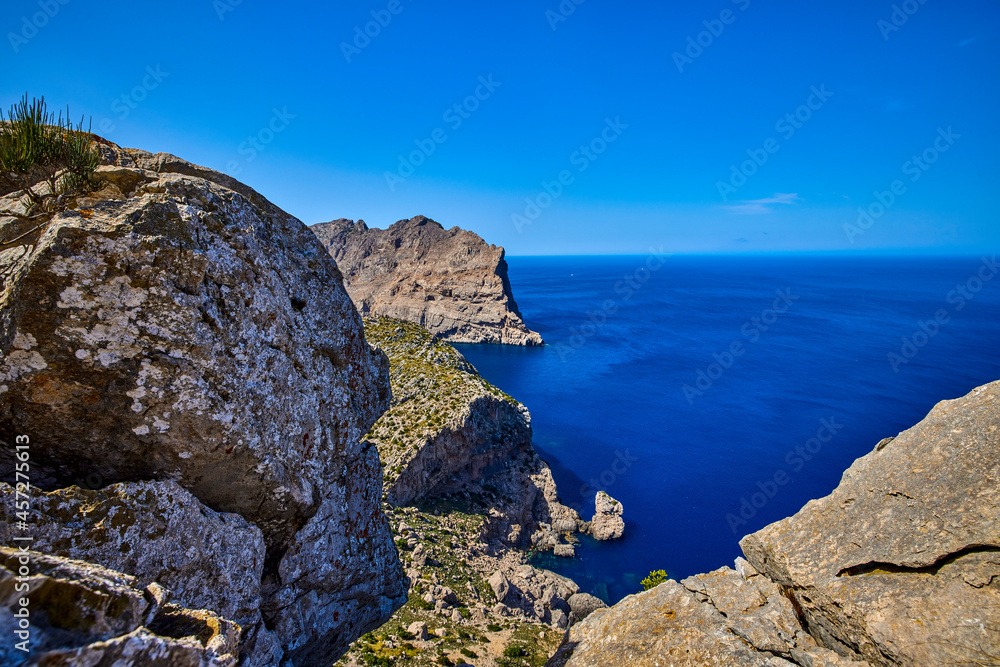Beautiful landscape with a sea shore on the island of Palma De Mallorca.