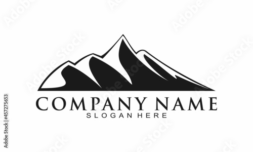 Black mountain vector logo