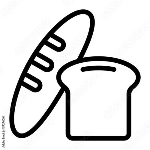 Bread icon with outline style. Suitable for website design, logo, app and UI. Based on the size of the icon in general, so it can be reduced.