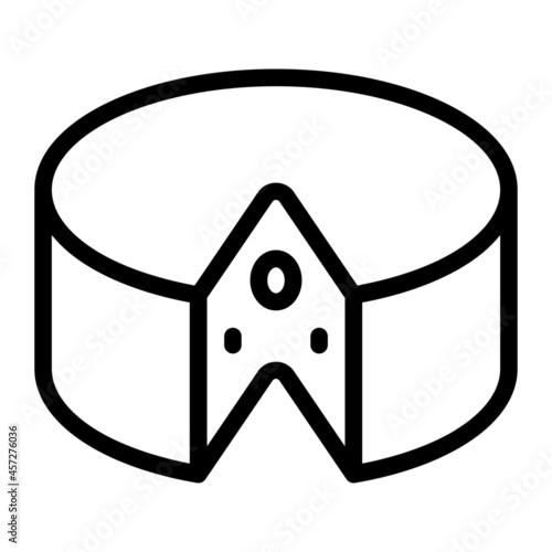 Cheese icon with outline style. Suitable for website design, logo, app and UI. Based on the size of the icon in general, so it can be reduced.
