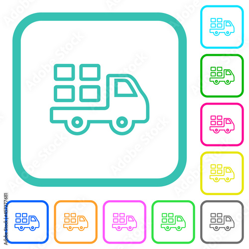 Transport outline vivid colored flat icons