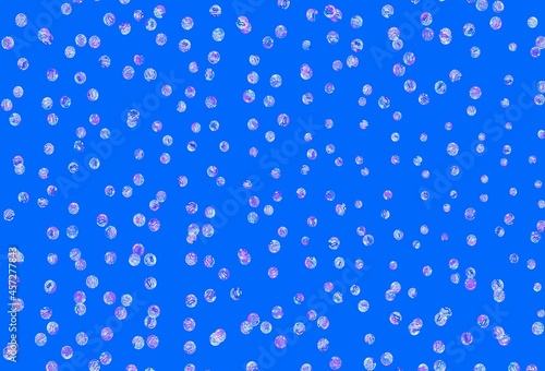 Light Pink, Blue vector texture with disks.