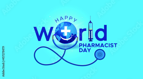 World Pharmacist Day. Concept with medicine and meical background