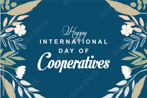 Day of Cooperatives. Holiday concept. Template for background, banner, card, poster with text inscription. Vector EPS10 illustration