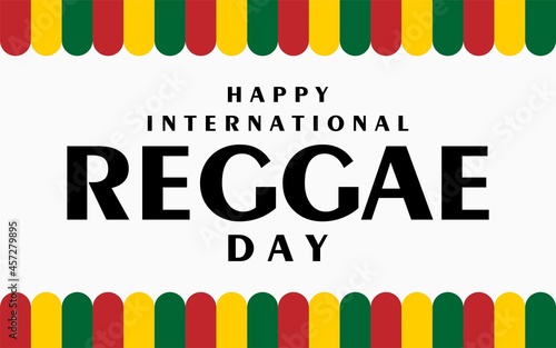 Reggae day. Holiday concept. Template for background, banner, card, poster with text inscription. Vector EPS10 illustration