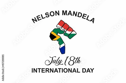 Nelson Mandela International Day. Holiday concept. Template for background, banner, card, poster with text inscription. Vector EPS10 illustration
