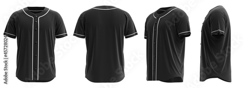 4K 3D HQ Rendered Baseball Jersey. With detailed and Texture.	Contrast piping 