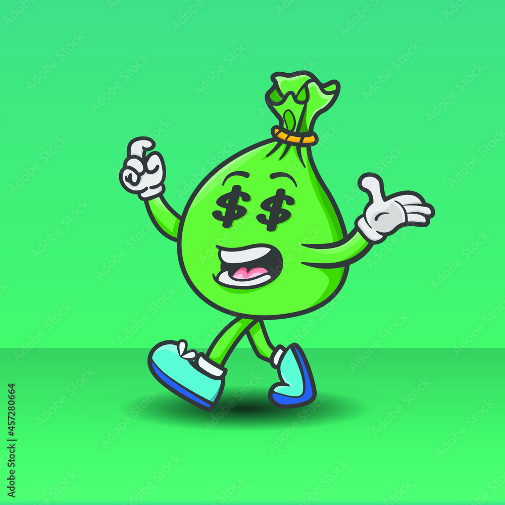 money bag mascot logo design illustration money bag mascot logo design illustration