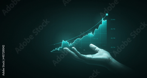 Businessman analysis finance graph and market chart investment business exchange money currency of growth economy stock on trade background with success global economic information earnings profit.