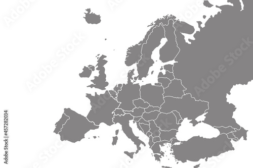  Europe map on white background. Vector EPS10.