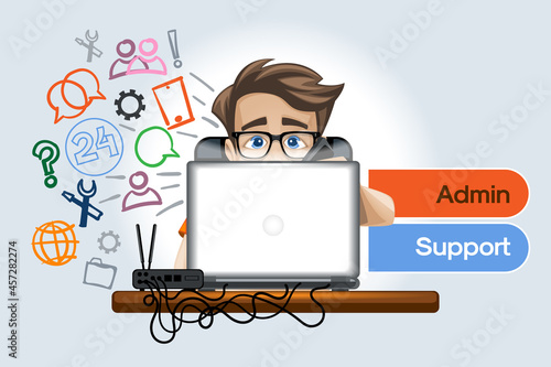 Admin support for clients of enterprises and offices online and not only, round-the-clock support and monitoring, troubleshooting.