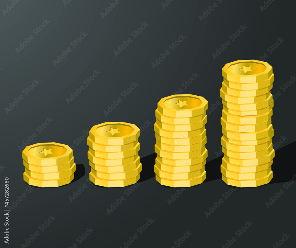 3d isometric vector business financial investment with coin element 3d isometric vector business financial investment with coin element