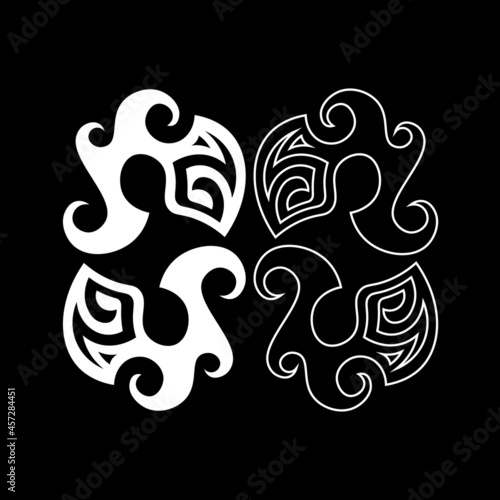 dark abstract fantasy symbol in ancient tribal style